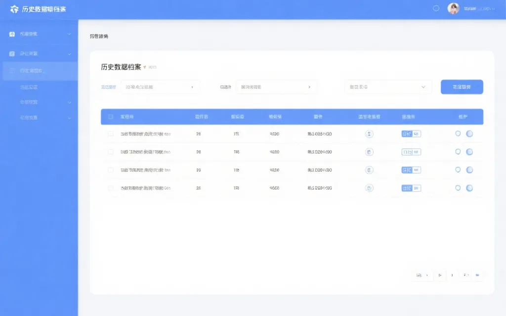 历史数据展示界面